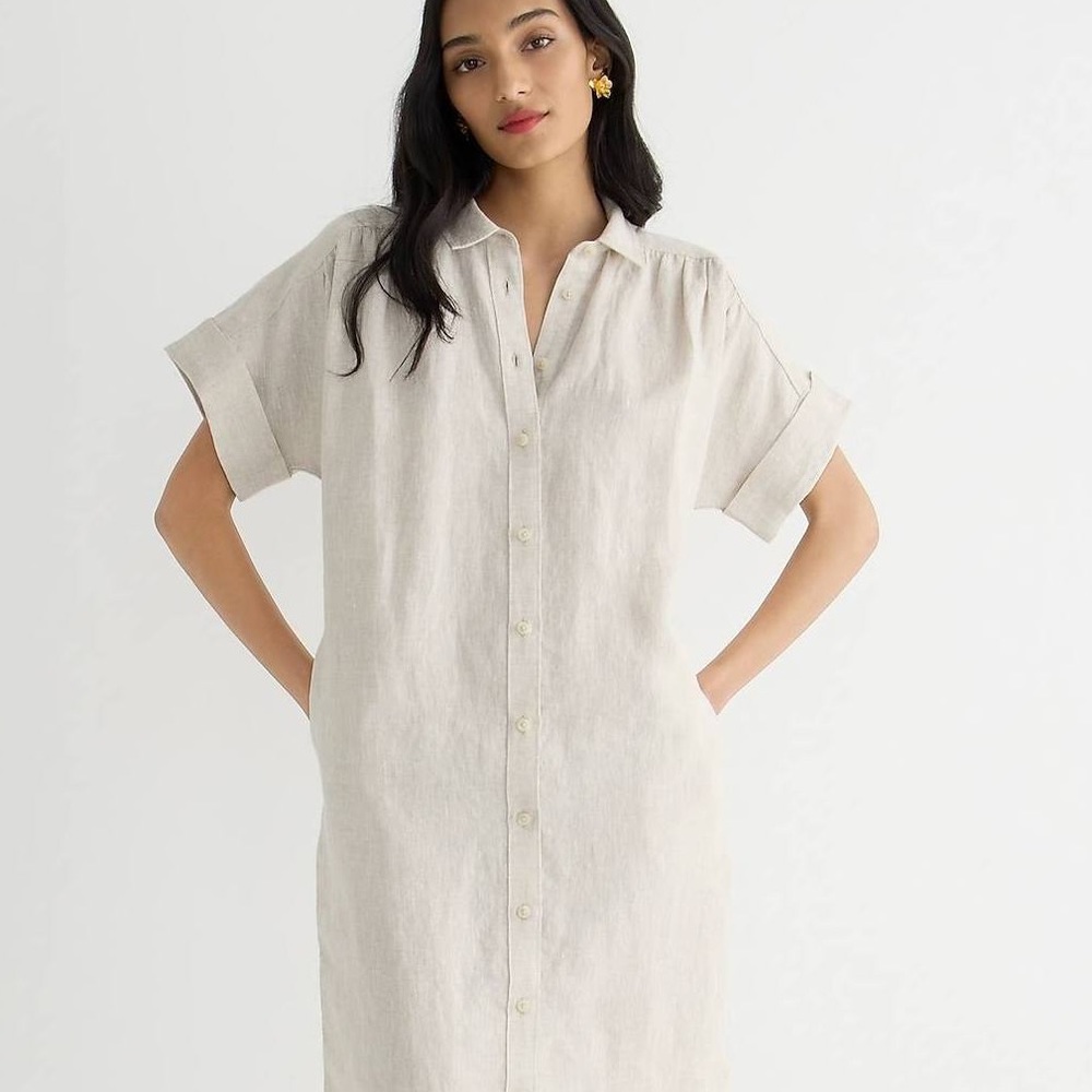 H&M Linen Blend Shirt Dress